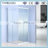 4mm silk screen tempered glass with aluminum sliding shower doors