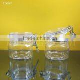 200ml Square PET Kilner Jar With Metal Clasp Closure