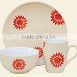 3pcs Decal Printing Stoneware Breakfast Set thumbnail-1