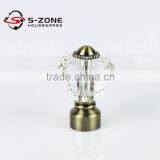 Trade Assurance Metal Curtain Rod Pole Colored Glass Finials thumbnail-1