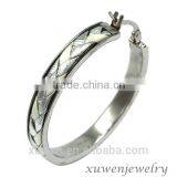 Wholesale Handmade Stainless Steel Black Leather Earrings