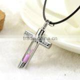Fashion Jewelry High Quality Metal Hollow Shaped Hourglass Tube Pendant Stainless Steel Necklace thumbnail-6