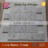 Carrara Marble Italian White Bianco Carrera Brick Mosaic Wall Tile For Subway thumbnail-3
