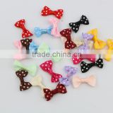 Wholesale Hot sales pre-tied polka dots grosgrain ribbon bow for toy decorative