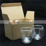 High Quality Double Wall Borosilicate Glass Cup With Color Box Packing