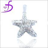 Shiny Silver Pedant CZ Jewelry Starfish Pendant thumbnail-1