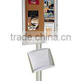 24 x 36 Enclosed Cork Board With Metal Tray, Hinged, Cork Surface, 6-Foot - Silver thumbnail-1