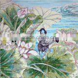 MB SMM128 handcut waterlily glass mosaic mural flower wall tile chinese style mosaic art