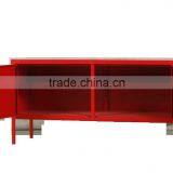 Korean Modern Red Lateral Metal Bedside Strorage Cabinet With Shelves thumbnail-6