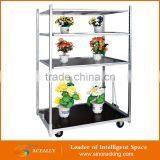 Cheap Aluminum Flower Plant Pot Garden Display Trolley Cart Stand thumbnail-1