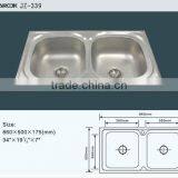 Stainless Steel Insert Double Bowl Kitchen Sink thumbnail-1