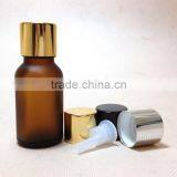 The New 20ml Amber Brown Color Glass Bottle for Liquid, Oil With Orifice Reducer and Gold Cap thumbnail-1