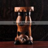 Thailand Style Wood Carved Panda Chair, Panda Shape Design Handcarved Little Chair (BF01-X1173)