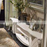 Etruscan Style Eeoclassical Living Room White TV and Single Door Display Cabinet Set thumbnail-2