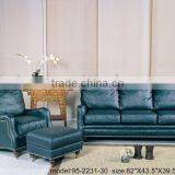 Chesterfield Sofa Set. Genuine Leather Sofa Set. American Modern Style Leather Sofa Set B48152 thumbnail-1