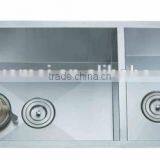 Double Bowls Handmade Kitchen Basin thumbnail-1