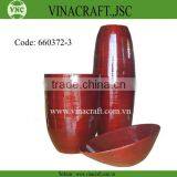 Red Bamboo Lacquer Vase thumbnail-1