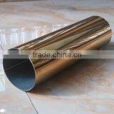 Foshan 304 Embossed Golden Color Stainless Steel Pipe and Tube for Decoration thumbnail-6