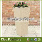 Outdoor Wicker Plastic Flower Pot thumbnail-1