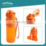 Promotional Foldable Food Grade Silicone Soft Water Bottle With Cap thumbnail-1
