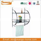 Wall Mounted Dual Tier Chrome Plating Metal Bathroom Rack thumbnail-1