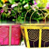 Square Metal Flower Pot With Handles thumbnail-1