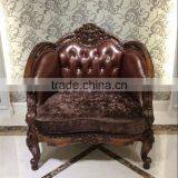 Victorian Grape Carved Chaise Lounge Sofa thumbnail-1