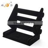 2016 High-end Luxuries 3 Layer Black Velvet Bracelet Holder Display Stand thumbnail-1