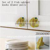 Set of 2 Fish Cabinet Knobs Drawer Pulls thumbnail-1
