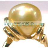 Fashion Design Golden South Sea Pearl and Gold Ring thumbnail-1
