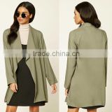 OEM Customize Your Own New Design Trench Coat Hot Selling High Quality Long Loose Fit Lady Drape-Front Longline Jacket
