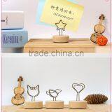New Designs Animal Shaped Wooden Base Memo Holder Clips