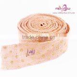 100% Jute Burlap Ribbon Printed Jute Ribbon thumbnail-1