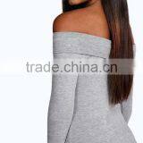 Professional Manufacture Factory Supply Bardot Neckline Long Sleeve Bodysuit Women thumbnail-3