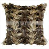 CX-D-12 Best Selling Popular Decor Genuine Fox Fur Sofa Cushion Cover thumbnail-1