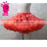 High Quality! Wholesale Kids Skirt Solid Color Kids Skirt Chiffon Pettiskirt Tutu With Pom thumbnail-4