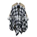 Wholesale China Factory Price Female Scarf Sewing Brim Grid Design Imitated Cashmere Material Women Shawl thumbnail-5