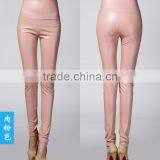 Wholesale Plain Womens Tight Pants/sexy Faux Leather High Waist Leggings Stretch PU Pants Laides Skinny Trousers thumbnail-6