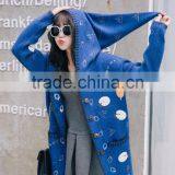 2017 Ugly Christmas Sweater Loose Plus Size Embroidery Big Hat Cardigan Sweater thumbnail-2