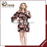 Women Sleepwear Robe Floral Pattern Wedding Bride Cotton Robe FR0100 thumbnail-1