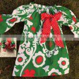 Baby Girls Christmas Dress With Matching Hair Bows and Chunky Necklace Set thumbnail-1