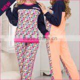 Fancy Design Couple Pajamas With Flower Printing Winter Wholesale Pajamas Set OEM thumbnail-4
