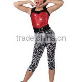 2016 Red sequin swirl catsuit plus zebra unitard