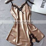 Sleep 16 ms Summer Emulation Silk Condole Belt Skirt Sexy V-neck Spinning Silk Pajamas Leisurewear Wholesale Agents thumbnail-1