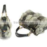 2016 New Arrival Fashion Bags Color Genuine Fox Fur Leather Women Handbag thumbnail-2
