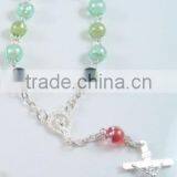 High Quality Assorted Colors Beaded Rosary Necklace thumbnail-1