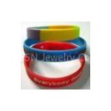 Customize Wide band silicone rubber sports bangle bracelets for best choice