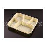 L215* W185mm Disposable Plastic 5-compartments Rectangular Trays