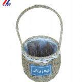 Hot Sale Cheap Grass Braid Stitched Natural Gift Straw Basket thumbnail-1