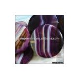 YSS248 Natural purple stripes agate circle beads strand 16